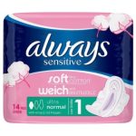 Always Soft & Fit Sensitive Normal Wings Sanitary Pads 14pk