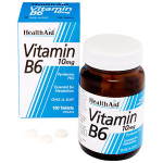 HealthAid Vitamin B6 - Pyridoxine HCl - 10mg x 100 Vegan Tablets