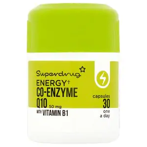 Superdrug Co-Enzyme Q10 50mg with Vitamin B1 30 Capsules