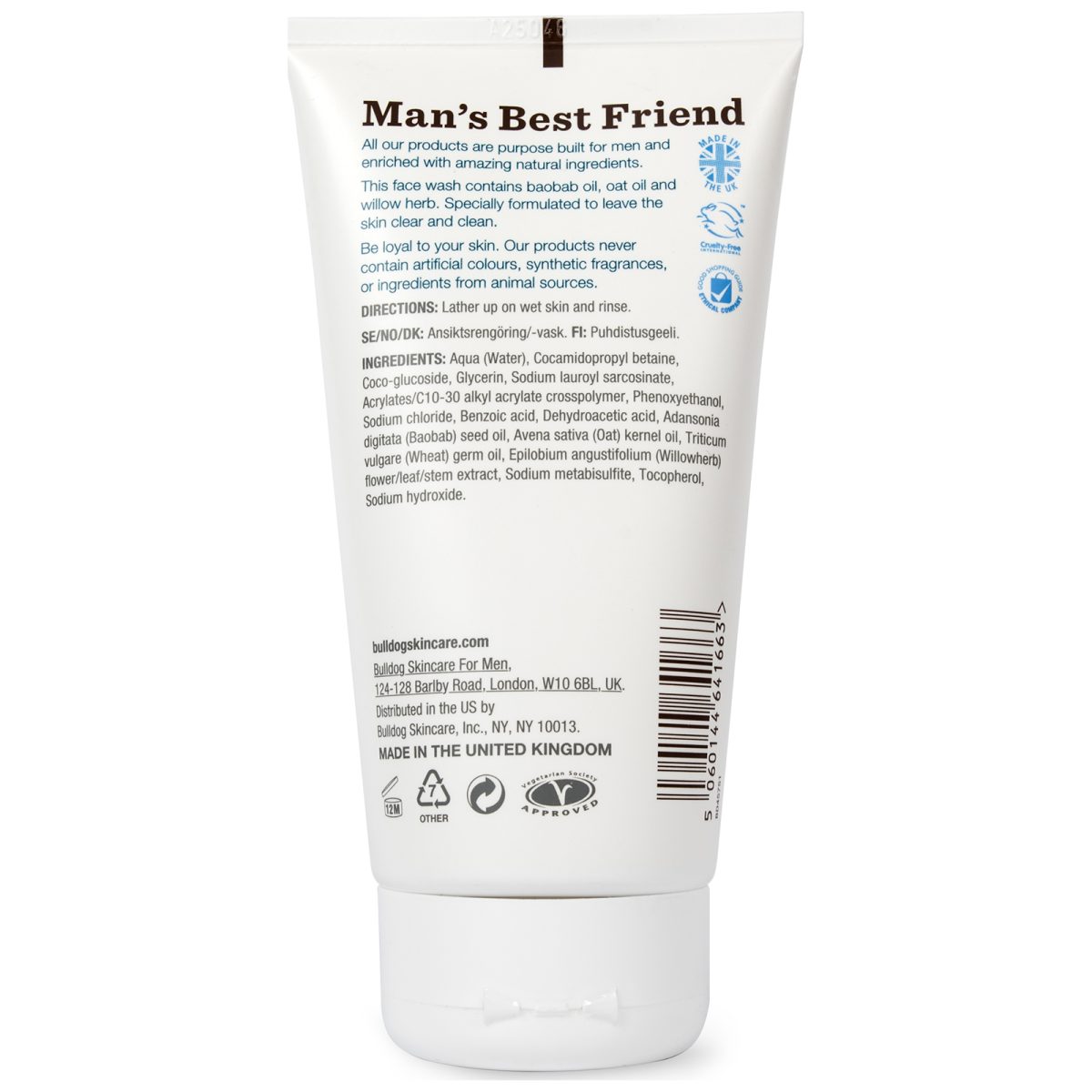 Bulldog Sensitive Face Wash 150ml - Image 2
