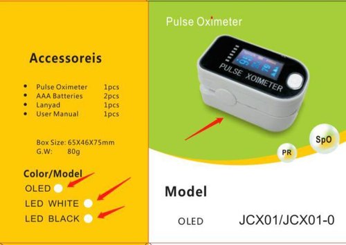 Dual Color OLED Display Fingertip Pulse Oximeter