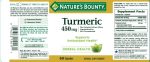Nature's Bounty Turmeric Curcumin 450mg 60 Capsules - Image 2
