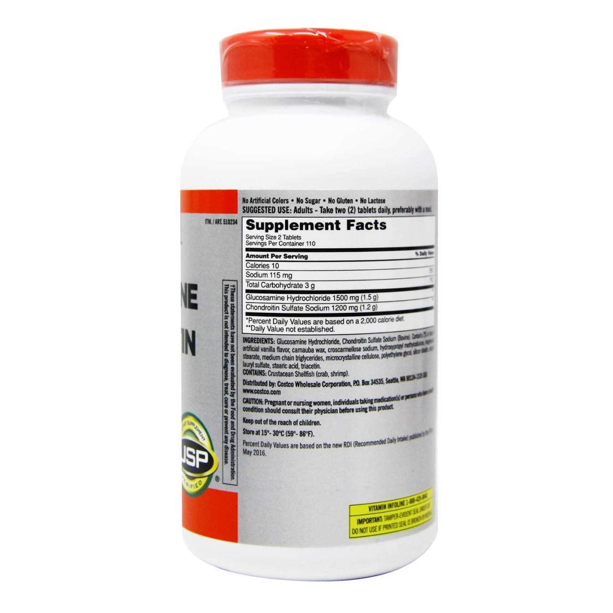 Kirkland Signature Glucosamine and Chondroitin 220 Tablets - Image 2