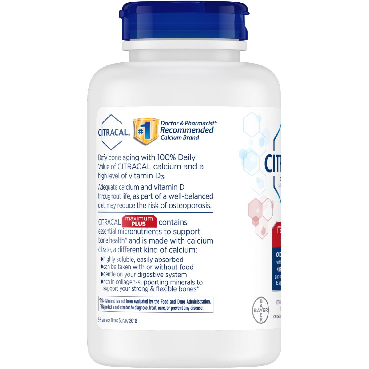Citracal Maximum Plus Calcium Citrate With Vitamin D3 Caplets 180ct - Image 2