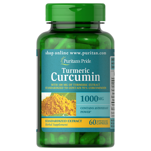 Puritan's Pride Turmeric Curcumin 1000mg W/Bioperine 60 Capsules