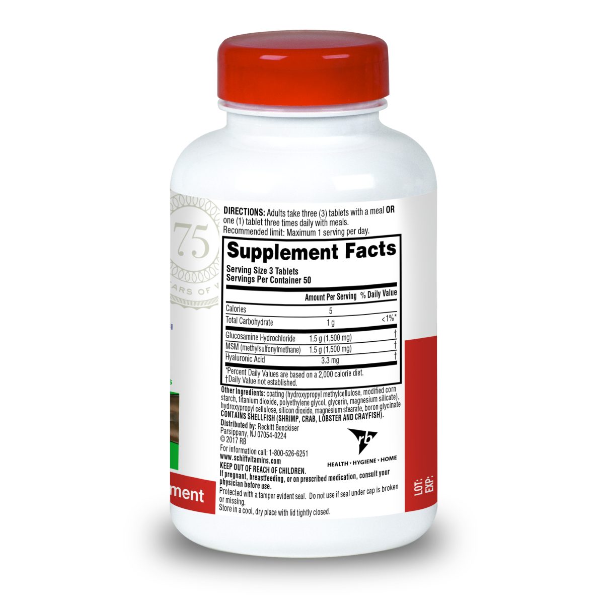 Schiff Glucosamine Plus MSM and Hyaluronic Acid 1500mg 150 Tablets - Image 3