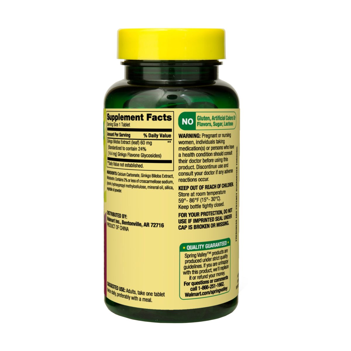 Spring Valley Ginkgo Biloba Extract 60mg 240 Tablets - Image 3