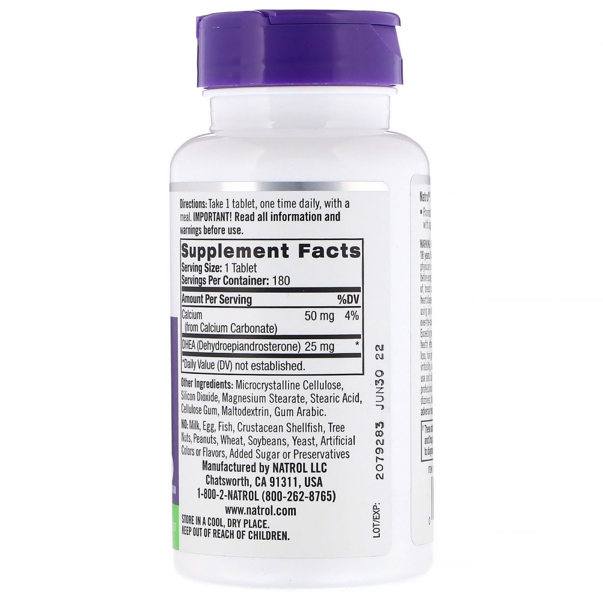 Natrol DHEA 25mg 180 Tablets - Image 2