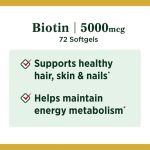 Nature's Bounty Biotin 5000mcg 72 Softgels - Image 4