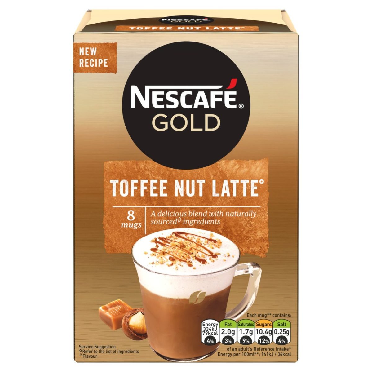 Nescafe Gold Toffee Nut Latte 8 per pack - Image 1