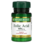 Nature's Bounty Folic Acid 800mcg Tablets Maximum Strength 250 Tablets