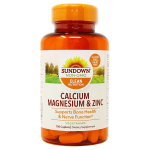 Sundown Naturals Calcium Magnesium and Zinc 100 Tablets