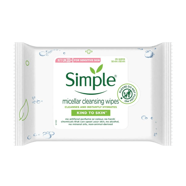 Simple Kind To Skin Micellar Cleansing Wipes 25pcs