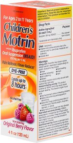 Children's Motrin Oral Suspension Medicine for Kids 100mg Ibuprofen - Image 2