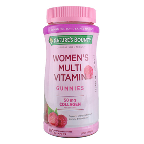 Nature's Bounty Optimal Solutions Women's Multivitamin Gummies, Raspberry Flavored -80 Gummies