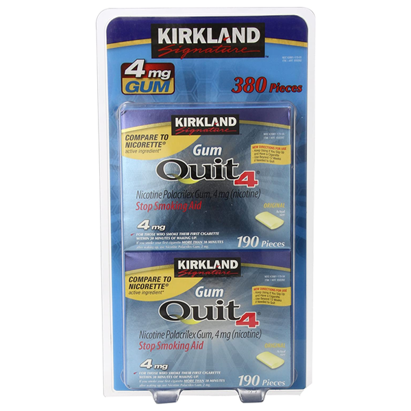 irkland Signature Quit Smoking Nicotine Gum, 4mg 380 Pieces