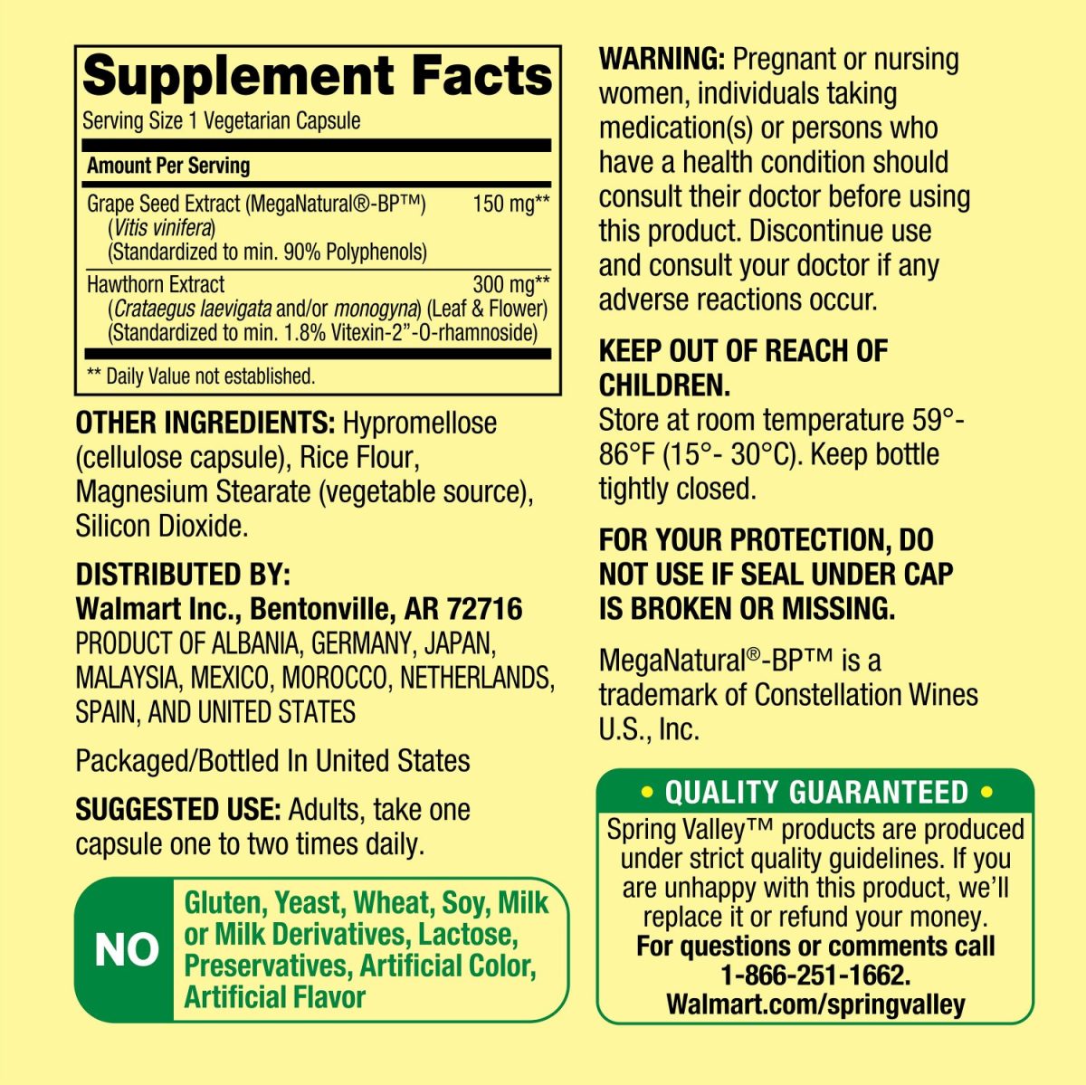 Spring Valley Blood Pressure Support 60 Capsules - Image 2