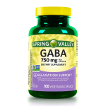 Spring Valley GABA Dietary Supplement 750 mg 100 Capsules
