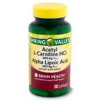 Spring Valley Acetyl L-Carnitine HCI 400 mg + Alpha Lipoic Acid 200mg 50 Capsules