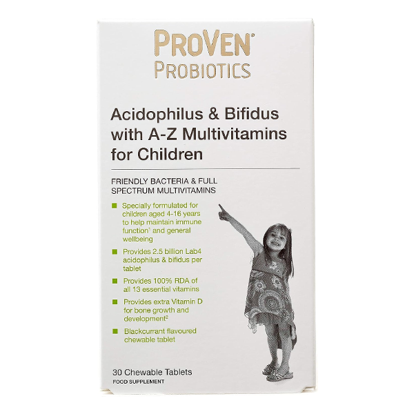 Pro-Ven Acidophilus & Bifidus with Multivitamins 30 Chewable Tablets for Children