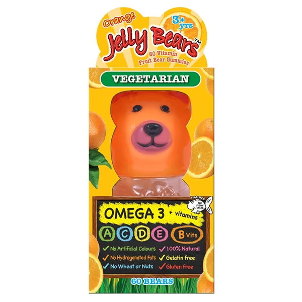 Jelly Bears Omega 3 Orange Fruit Bear 60 Chewables
