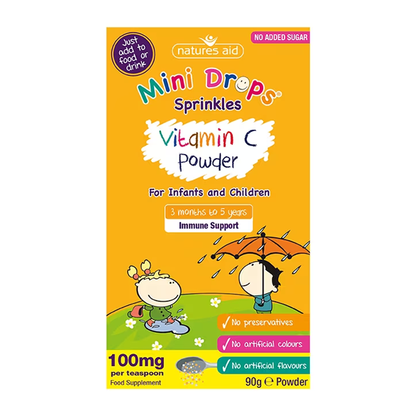 Natures Aid Mini Drops Sprinkles Vitamin C Powder 90g