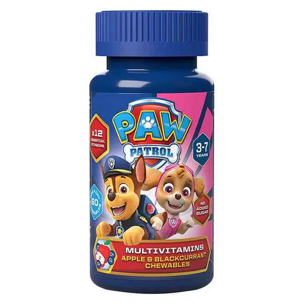 PAW Patrol Nickelodeon Multivitamins Apple & Blackcurrant 60 Chewables