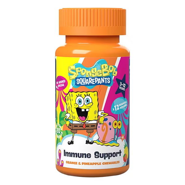 SpongeBob SquarePants Nickelodeon Immune Support Orange & Pineapple 60 Chewables