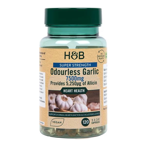 Holland & Barrett Enteric Coated Odourless Garlic 7500mg 120 Capsules