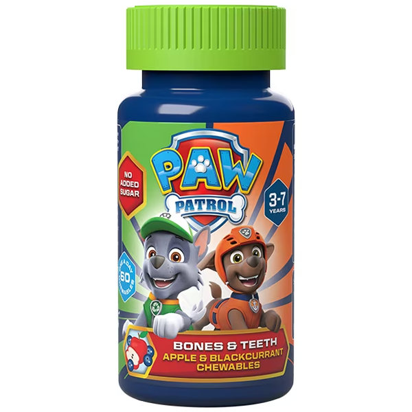 PAW Patrol Nickelodeon Bones & Teeth Apple & Blackcurrant 60 Chewables