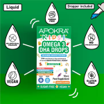 APOKRA Kids Vegan Omega 3 DHA Drops No Fishy Taste 50ml - Image 3