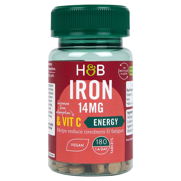 Holland & Barrett Iron & Vitamin C 14mg 180 Tablets