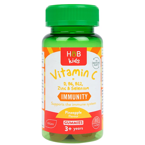 Holland & Barrett Kids Vitamin C Immune Support Pineapple Flavour 30 Gummies