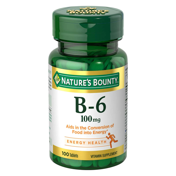 Nature's Bounty Vitamin B-6 100mg 100 Tablets