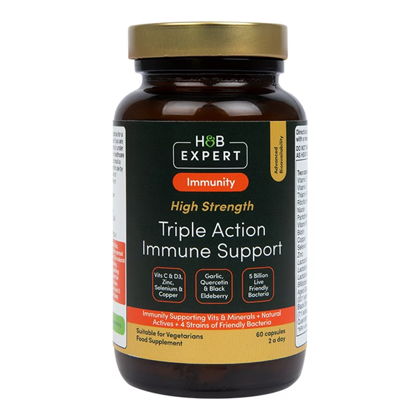 H&B Expert High Strength Triple Action Immune Support 60 Capsules