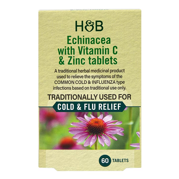 Holland & Barrett Echinacea with Vitamin C & Zinc 60 Tablets