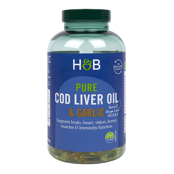 Holland & Barrett Pure Cod Liver Oil & Garlic 240 Capsules