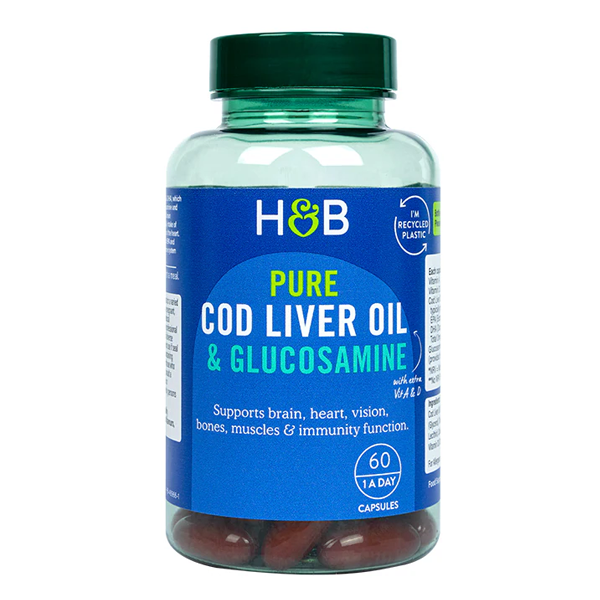 Holland & Barrett Pure Cod Liver Oil & Glucosamine 500mg 60 Capsules