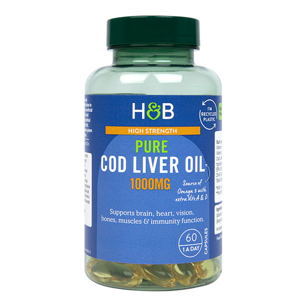 Holland & Barrett Pure Cod Liver Oil 1000mg 60 Capsules