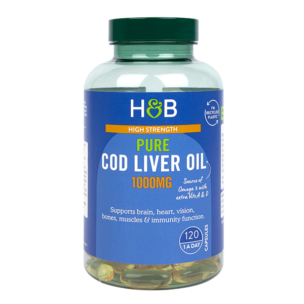 Holland & Barrett Pure Cod Liver Oil 1000mg 120 Capsules
