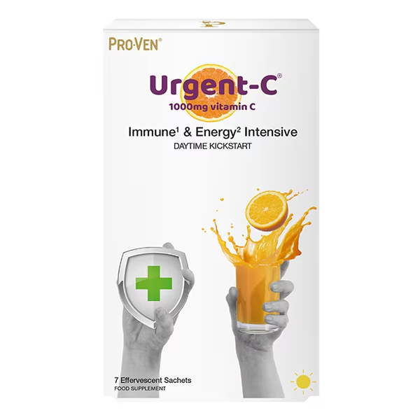 Pro-Ven Urgent-C 1000mg Vitamin C Daytime Kickstart 7 Effervescent Sachets