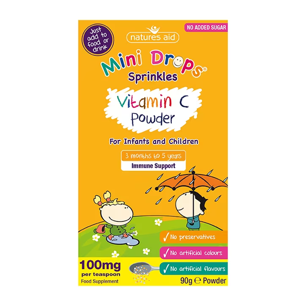 Natures Aid Mini Drops Sprinkles Vitamin C Powder 90g
