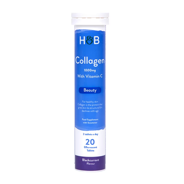 Holland & Barrett Bovine Collagen Blackcurrant Effervescent 20 Tablets 1000mg