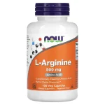 NOW L-Arginine 500mg 100 Veg Capsules