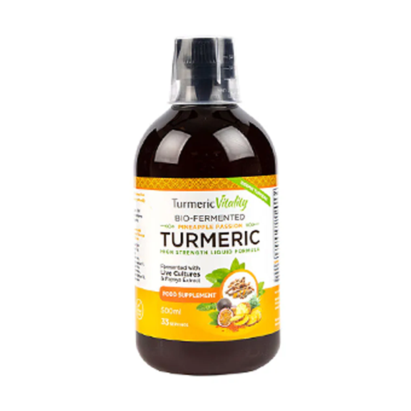 Turmeric Vitality Bio-Fermented Turmeric Liquid Pineapple Passion Flavour 500ml