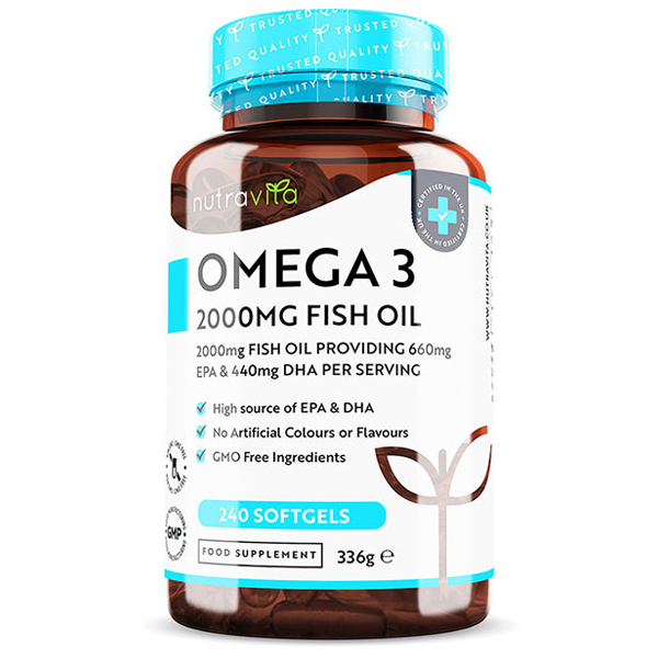 Nutravita Omega 3 2000mg Pure Fish Oil - 240 Soft Gels