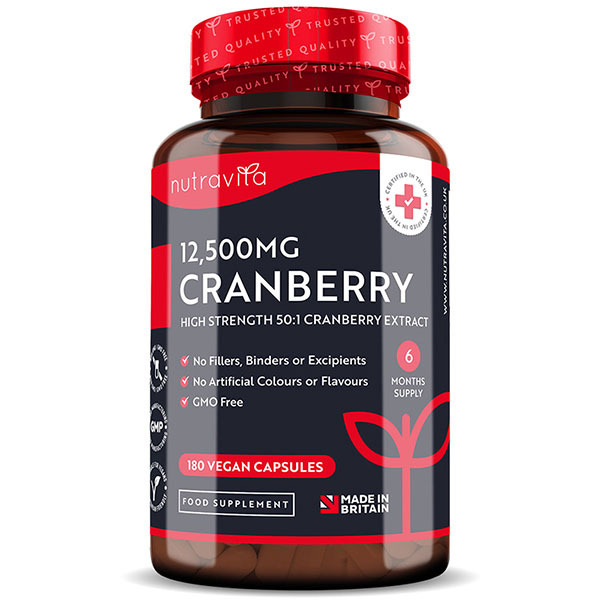 Nutravita Cranberry Extract 12,500mg - 180 Vegan Capsules