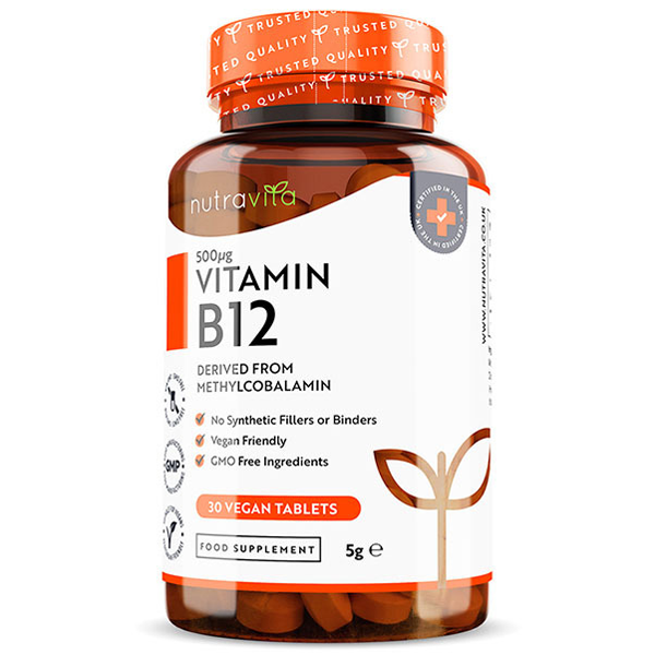 Nutravita Vitamin B12 500mcg - 30 Vegan Tablets