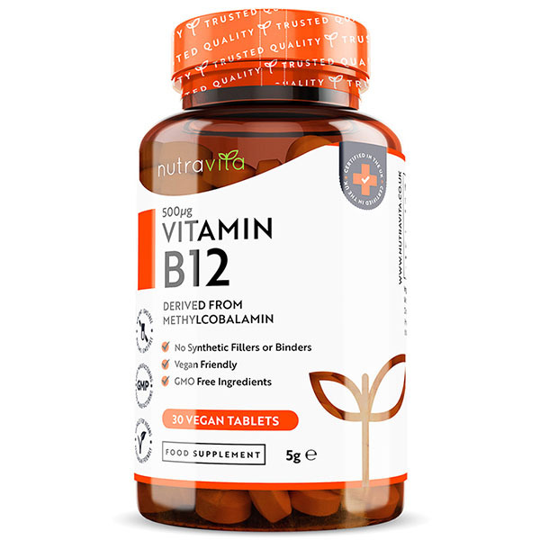 Nutravita Vitamin B12 500mcg - 30 Vegan Tablets