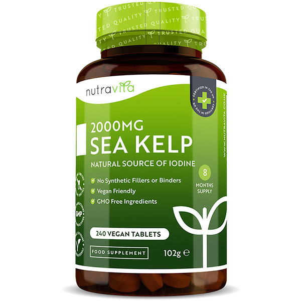 Nutravita Sea Kelp 2000mg - Iodine Source 240 Vegan Tablets